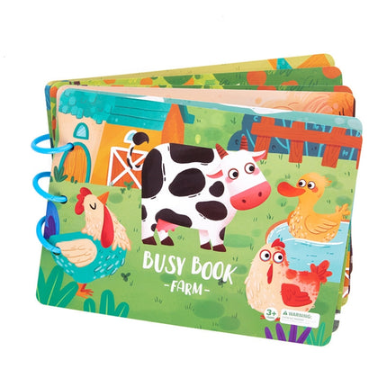 Children Early Teaching Cartoon Intelligence Development Toys Repeatedly Paste Book, Dinosaur, Farm, Traffic, Life