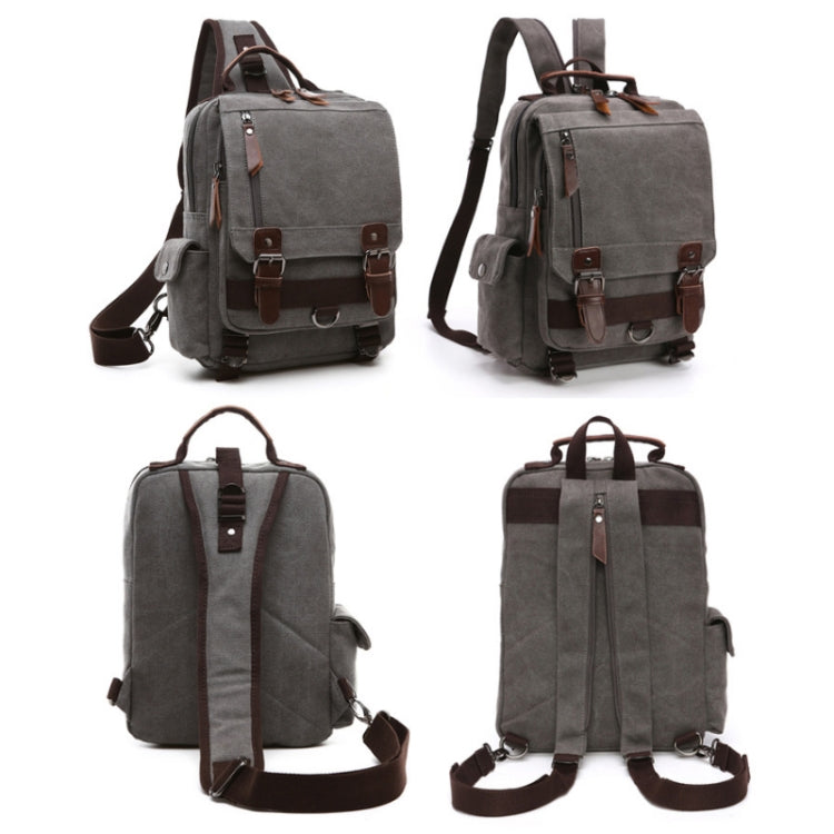 Outdoor Travel Messenger Canvas Chest Bag, Brown, Dark Blue, Khaki, Black, Brown Backpack, Dark Blue Backpack, Black Backpack, Green Backpack, Red Backpack, Gray Backpack, Blue Backpack, Green, Red, Gray, Blue