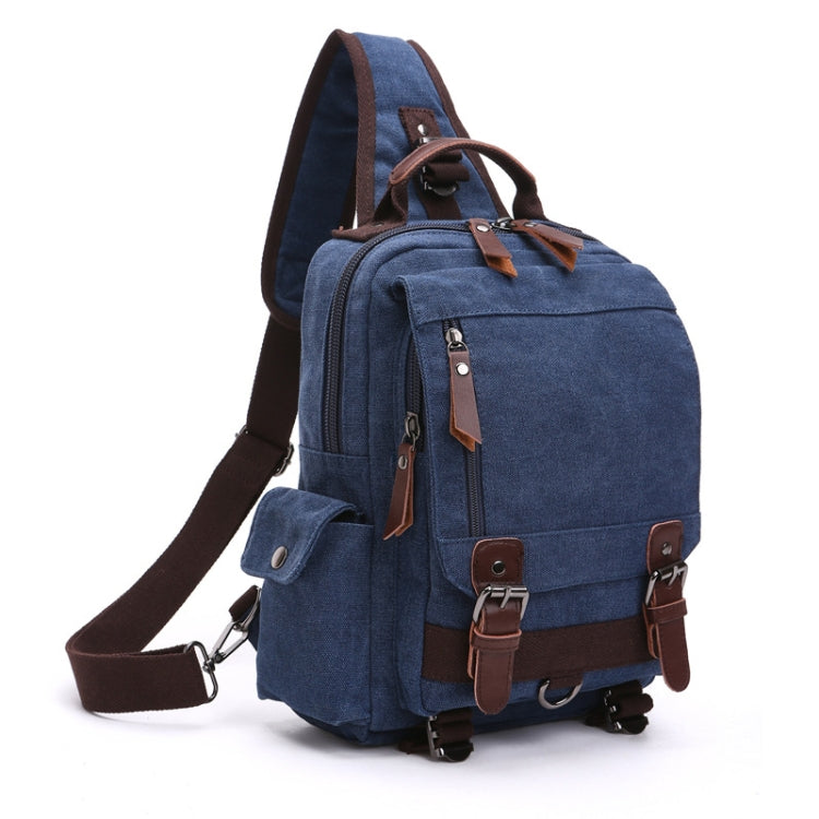 Outdoor Travel Messenger Canvas Chest Bag, Brown, Dark Blue, Khaki, Black, Brown Backpack, Dark Blue Backpack, Black Backpack, Green Backpack, Red Backpack, Gray Backpack, Blue Backpack, Green, Red, Gray, Blue