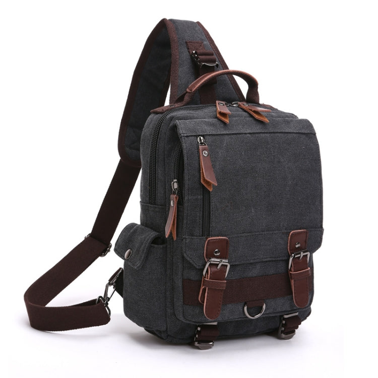 Outdoor Travel Messenger Canvas Chest Bag, Brown, Dark Blue, Khaki, Black, Brown Backpack, Dark Blue Backpack, Black Backpack, Green Backpack, Red Backpack, Gray Backpack, Blue Backpack, Green, Red, Gray, Blue