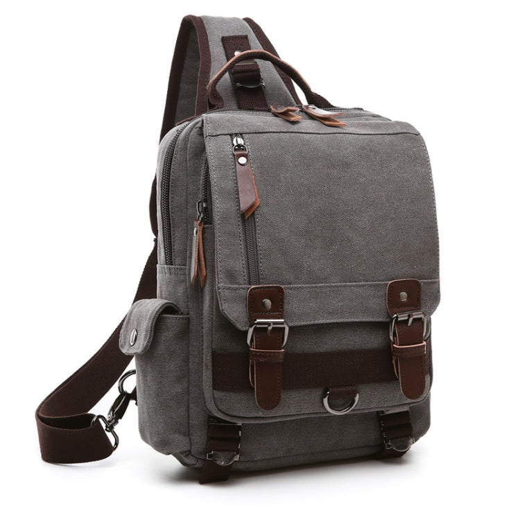 Outdoor Travel Messenger Canvas Chest Bag, Brown, Dark Blue, Khaki, Black, Brown Backpack, Dark Blue Backpack, Black Backpack, Green Backpack, Red Backpack, Gray Backpack, Blue Backpack, Green, Red, Gray, Blue