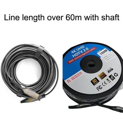 2.0 Version HDMI Fiber Optical Line 4K Ultra High Clear Line Monitor Connecting Cable, Length:, 10m, 15m, 20m, 25m, 30m, 35m, 40m, 50m, 60m With Shaft, 70m With Shaft, 80m With Shaft, 90m With Shaft, 100m With Shaft