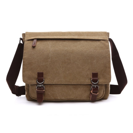 Versatile Canvas Shoulder Messenger Bag Business Computer Bag, Khaki Large, Dark Blue Large, Coffee Large, Black Large, Khaki Medium, Dark Blue Medium, Coffee Medium, Gray Large, Gray Medium, Green Large, Green Medium