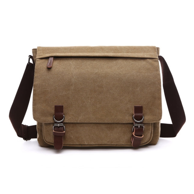 Versatile Canvas Shoulder Messenger Bag Business Computer Bag, Khaki Large, Dark Blue Large, Coffee Large, Black Large, Khaki Medium, Dark Blue Medium, Coffee Medium, Gray Large, Gray Medium, Green Large, Green Medium
