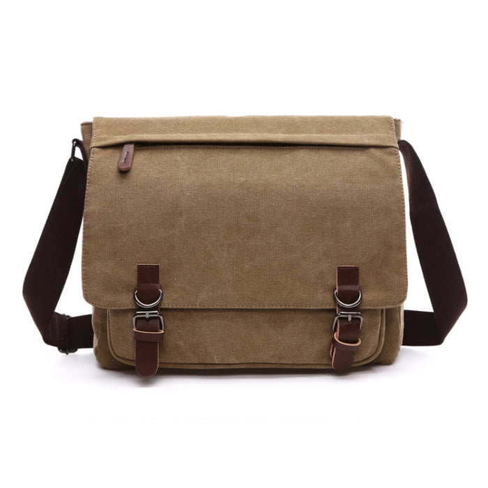 Versatile Canvas Shoulder Messenger Bag Business Computer Bag, Khaki Large, Dark Blue Large, Black Large, Khaki Medium, Dark Blue Medium, Coffee Medium, Gray Large, Gray Medium, Green Large, Green Medium