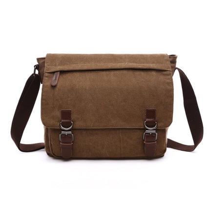 Versatile Canvas Shoulder Messenger Bag Business Computer Bag, Khaki Large, Dark Blue Large, Coffee Large, Black Large, Khaki Medium, Dark Blue Medium, Coffee Medium, Gray Large, Gray Medium, Green Large, Green Medium