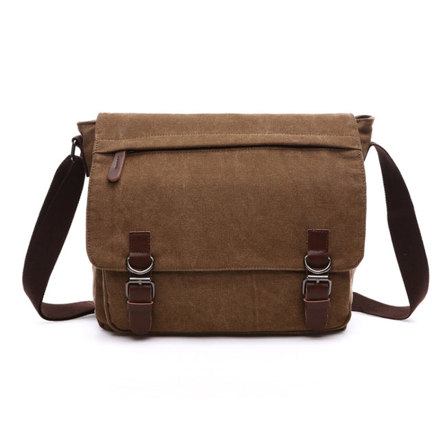 Versatile Canvas Shoulder Messenger Bag Business Computer Bag, Khaki Large, Dark Blue Large, Black Large, Khaki Medium, Dark Blue Medium, Coffee Medium, Gray Large, Gray Medium, Green Large, Green Medium