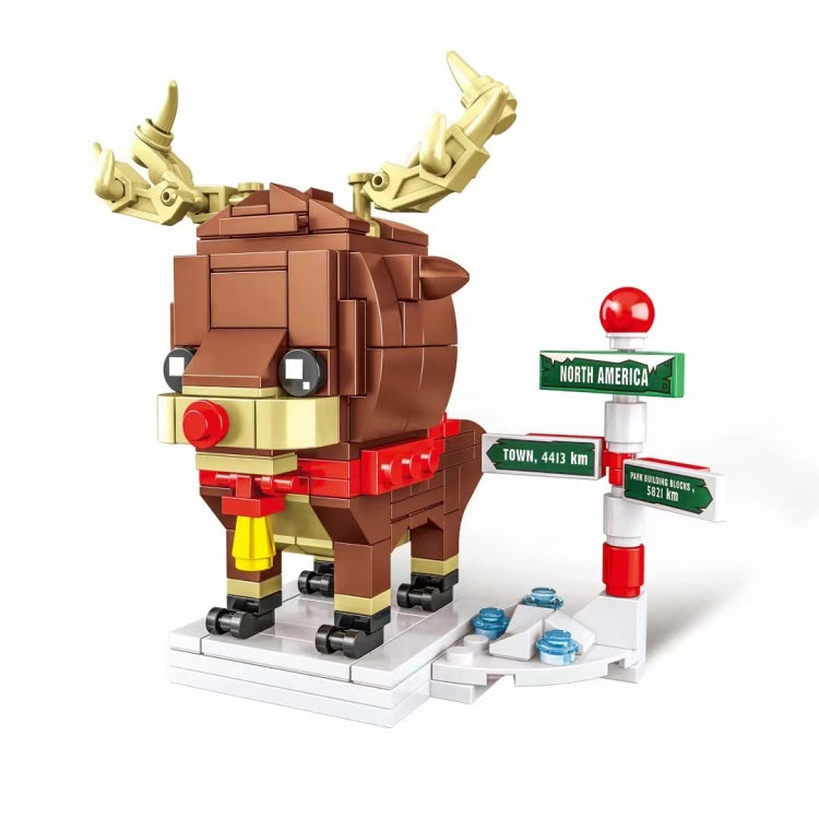 Christmas Theme Building Blocks Small Particles Puzzle Toy, 10089A Christmas Grandma, 10089B Christmas Snowman, 10089C Christmas Elk, 10089D Santa Claus