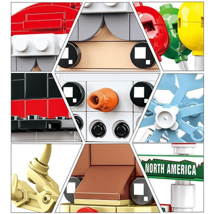 Christmas Theme Building Blocks Small Particles Puzzle Toy, 10089A Christmas Grandma, 10089B Christmas Snowman, 10089C Christmas Elk, 10089D Santa Claus