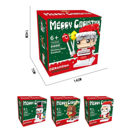 Christmas Theme Building Blocks Small Particles Puzzle Toy, 10089A Christmas Grandma, 10089B Christmas Snowman, 10089C Christmas Elk, 10089D Santa Claus