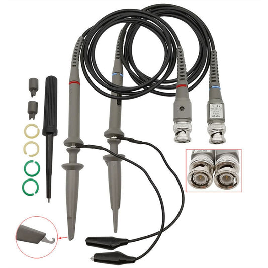 2pcs   P6100 Oscilloscope Probe DC-100MHz BNC Connectors Scope Clip Probe, P6100