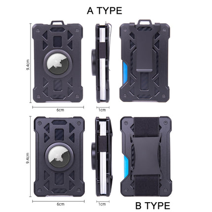 For AirTag Tracker Card Holder Metal Anti-Theft RFID Wallet, ak-4 B Blue, ak-4 B Gray, ak-4 A Black, ak-4 A Blue, ak-4 A  Silver, ak-4 A  Gray, ak-4 B  Black, ak-4 B Silver