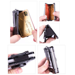 For AirTag Tracker Card Holder Metal Anti-Theft RFID Wallet, ak-4 B  Black, ak-4 B Silver, ak-4 B Blue, ak-4 B Gray, ak-4 A Black, ak-4 A Blue, ak-4 A  Silver, ak-4 A  Gray