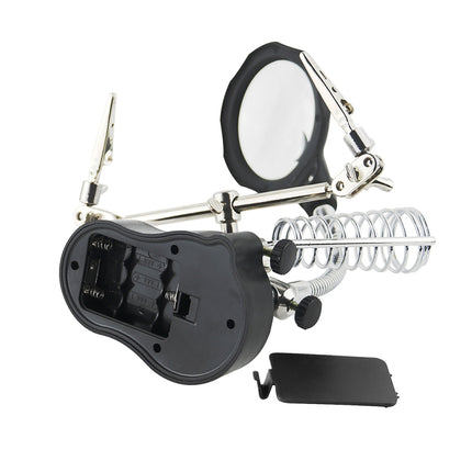 16126-A 3.5X/12X LED Light Stand Type Watch Repair Magnifier With Auxiliary Clip, 16126-A