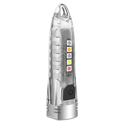 V1 Keychain Lantern Mini Light Flashlight Multifunctional Outdoor Home Flashlight, V1 Transparent White, V1 Transparent Pink