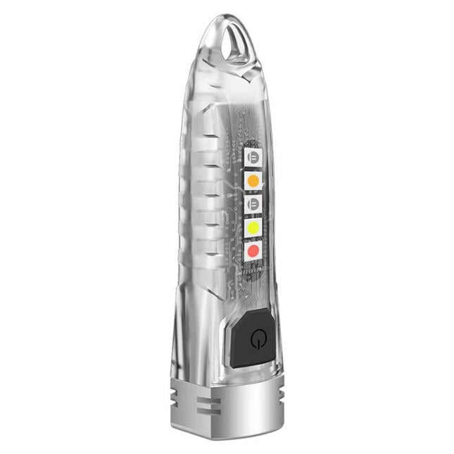 V1 Keychain Lantern Mini Light Flashlight Multifunctional Outdoor Home Flashlight, V1 Transparent White, V1 Transparent Pink