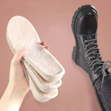 3pairs Winter Velvet Insoles Warm Inner Height Increase Insoles, 1.5cm Beige, 2.5cm Beige, 3.5cm Beige, 1.5cm Gray