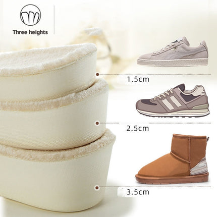3pairs Winter Velvet Insoles Warm Inner Height Increase Insoles, 1.5cm Beige, 2.5cm Beige, 3.5cm Beige, 1.5cm Gray