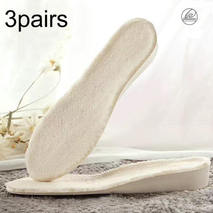 3pairs Winter Velvet Insoles Warm Inner Height Increase Insoles, 1.5cm Beige, 2.5cm Beige, 3.5cm Beige, 1.5cm Gray