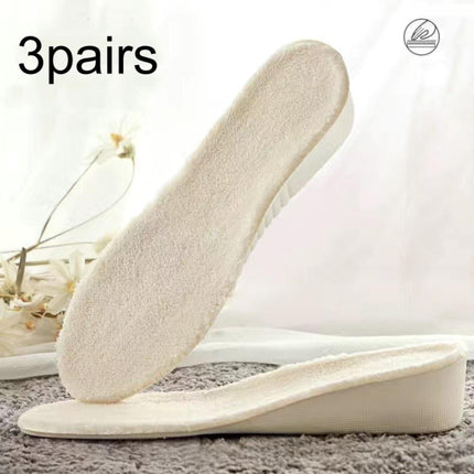 3pairs Winter Velvet Insoles Warm Inner Height Increase Insoles, 1.5cm Beige, 2.5cm Beige, 3.5cm Beige, 1.5cm Gray