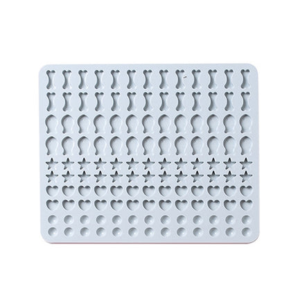 130 Grids Silicone Mat Baking Mold Mini Pet Snacks Dog Food Baking Pan Mold Biscuit Cake Mold, Blue, Pink