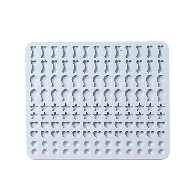 130 Grids Silicone Mat Baking Mold Mini Pet Snacks Dog Food Baking Pan Mold Biscuit Cake Mold, Blue, Pink