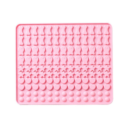 130 Grids Silicone Mat Baking Mold Mini Pet Snacks Dog Food Baking Pan Mold Biscuit Cake Mold, Blue, Pink