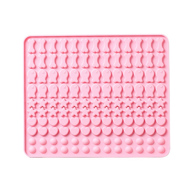 130 Grids Silicone Mat Baking Mold Mini Pet Snacks Dog Food Baking Pan Mold Biscuit Cake Mold, Blue, Pink