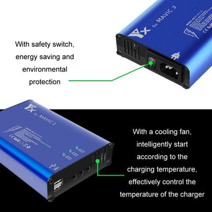 for DJI Mavic 3 YX 1 to 5 Charger With Switch