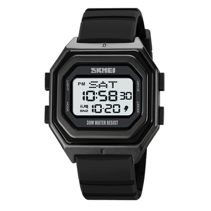 SKMEI 1875 Men Outdoor Electronic Watch Timing Multi-Functional Watch, Style:, 1875 Steel Band Black Machine, 1875 Silicone Band White Machine, 1875 Silicone Band Black Machine, 1875 Steel Band White Machine