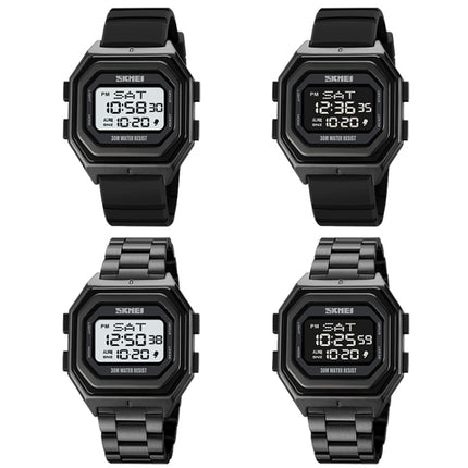 SKMEI 1875 Men Outdoor Electronic Watch Timing Multi-Functional Watch, Style:, 1875 Steel Band Black Machine, 1875 Silicone Band White Machine, 1875 Silicone Band Black Machine, 1875 Steel Band White Machine