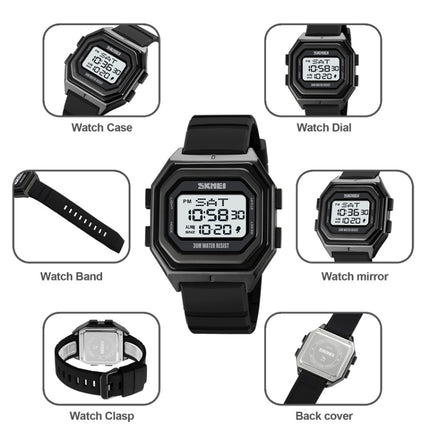 SKMEI 1875 Men Outdoor Electronic Watch Timing Multi-Functional Watch, Style:, 1875 Steel Band Black Machine, 1875 Silicone Band White Machine, 1875 Silicone Band Black Machine, 1875 Steel Band White Machine