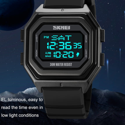 SKMEI 1875 Men Outdoor Electronic Watch Timing Multi-Functional Watch, Style:, 1875 Steel Band Black Machine, 1875 Silicone Band White Machine, 1875 Silicone Band Black Machine, 1875 Steel Band White Machine