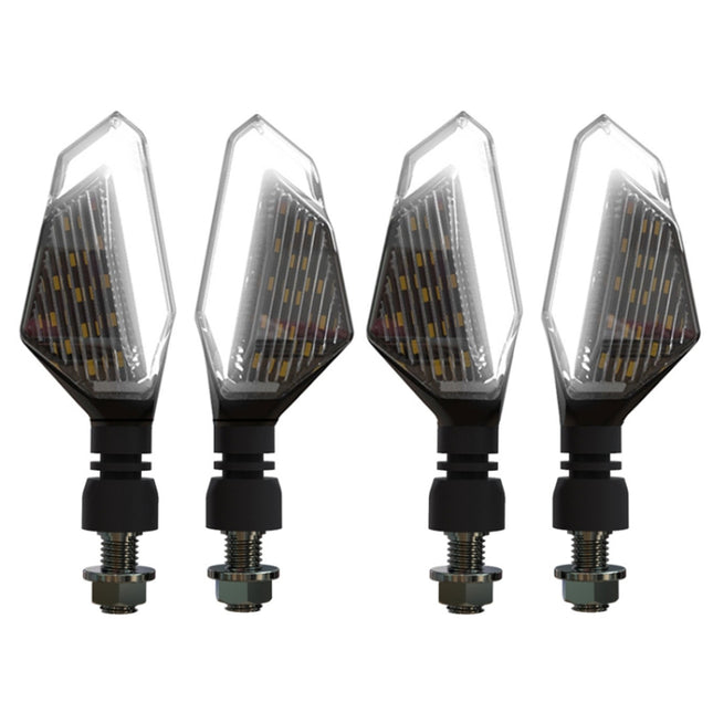 MK-236 4pcs 22LED Motorcycle V Line Two Color Turning Light Signal Angle Light, MK-236 (Yellow Blue), MK-236 (Yellow White), MK-236 (Yellow Red)
