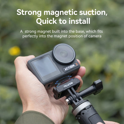 Für DJI OSMO Action 3 TELESIN Magnetischer Zwei-Klauen-Adapter Action-Kamera-Zubehör, Magnetischer Zwei-Klauen-Adapter
