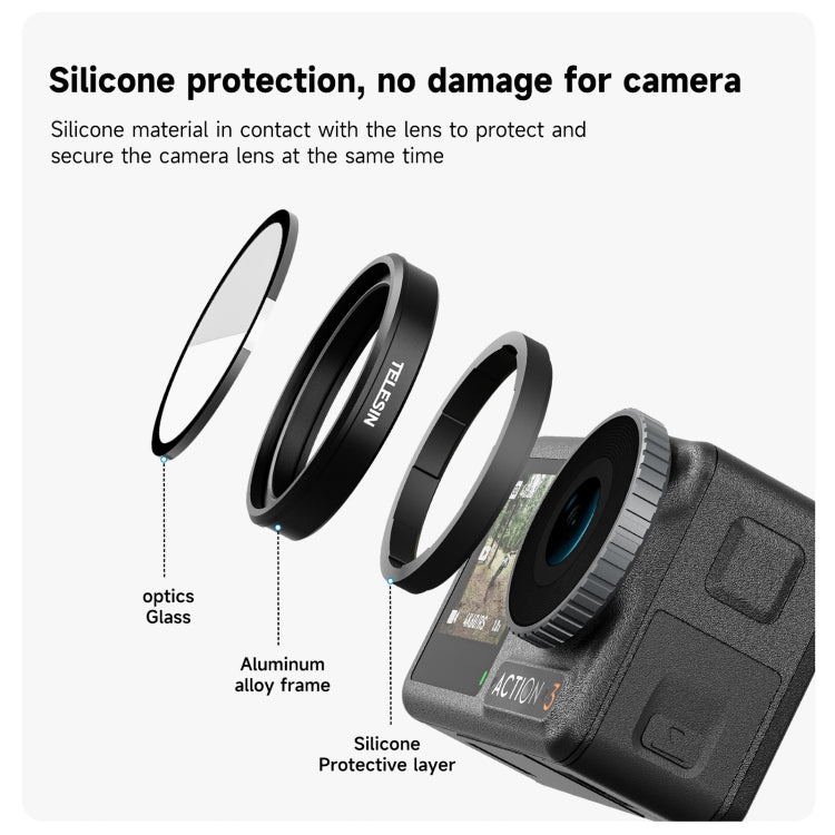 For DJI OSMO Action 3 / 4  TELESIN ND CPL Filter Set Aluminium Alloy Frame Lens