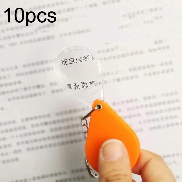 10pcs 10XFold Portable Home Students And Elderly People Hold HD Mini Magnifier Keychain, 10pcs(32mm)