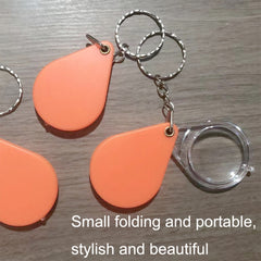 10pcs 10XFold Portable Home Students And Elderly People Hold HD Mini Magnifier Keychain, 10pcs(32mm)