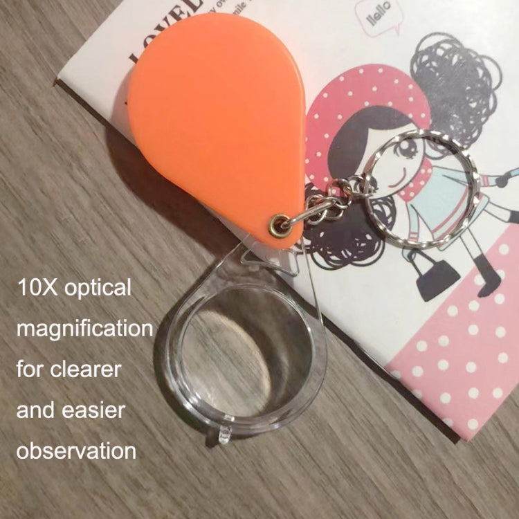 10pcs 10XFold Portable Home Students And Elderly People Hold HD Mini Magnifier Keychain, 10pcs(32mm)