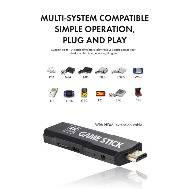 GD10 2.4G Wireless 4K HD TV Game Console PSP Game Box, Without Memory Card, 32G Built-in 15,000 Games, 64G Built-in 30,000 Games, 128G Built-in 40,000 Games