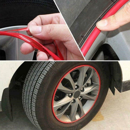 8m/roll Car Wheel General Sticker Modified Protection Sticker Anti-collision Strip, 1roll Purple, 1roll Blue, 1roll Green, 1roll Orange, 1roll Gray, 1roll White, 1roll Black, 1roll Red, 1roll Yellow, 1roll Pink