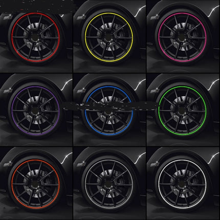 8m/roll Car Wheel General Sticker Modified Protection Sticker Anti-collision Strip, 1roll Purple, 1roll Blue, 1roll Green, 1roll Orange, 1roll Gray, 1roll White, 1roll Black, 1roll Red, 1roll Yellow, 1roll Pink