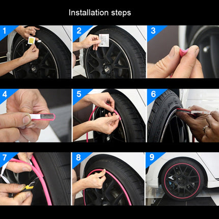 Car Wheel General TPE Protection Ring Bumper Wheel Decoration Modification Supplies, Gray, Red, Green, Blue, Pink, Purple, Black, Yellow, White, Orange