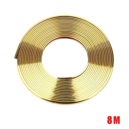 W12 8m/roll Car Universal Reflective Wheel Electroplating Decorative Strip, 1roll Electroplating Blue, 1roll Electroplating Gold, 1roll Electroplating Silver, 1roll Electroplating Purple, 1roll Electroplating Red
