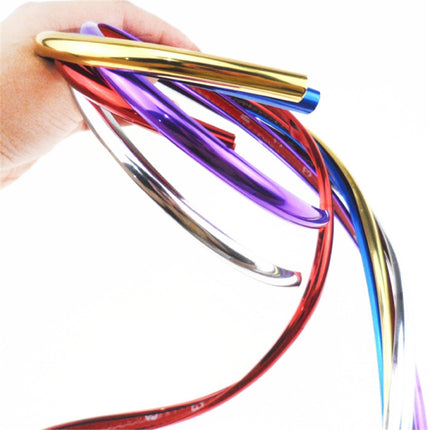 W12 8m/roll Car Universal Reflective Wheel Electroplating Decorative Strip, 1roll Electroplating Blue, 1roll Electroplating Gold, 1roll Electroplating Silver, 1roll Electroplating Purple, 1roll Electroplating Red