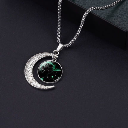 Luminous Zodiac Moon Titanium Steel Necklace Personalized Moon Pendant, Necklace Sagittarius, Necklace Aquarius, Necklace Capricorn, Necklace Pisces, Necklace Aries, Necklace Taurus, Necklace Gemini, Necklace Cancer, Necklace Leo, Necklace Virgo       ...