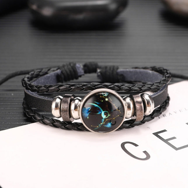 Twelve Constellations Multilayer Beaded Cowhide Bracelet, Style: Virgo Ordinary, Bracelet Capricorn Ordinary, Bracelet Scorpio Luminous, Bracelet Scorpio Ordinary, Bracelet Pisces Ordinary, Bracelet Cancer Luminous, Bracelet Cancer Ordinary            ...