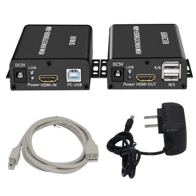 BW-HKE60A HDMI 60m KVM With USB Extender Support POE Single-End Power Supply With US Plug, BW-HKE60A