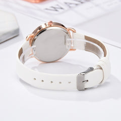 Ladies Moon Pattern Dial PU Strap Quartz Watch, White, Yellow, Red, Purple, Blue, Black, Pink, Grey, Brown, Sky Blue, Pink+Bracelet, Red+Bracelet, Blue+Bracelet, Gray+Bracelet, Brown+Bracelet, Black+Bracelet, White+Bracelet, Yellow+Bracelet������������...