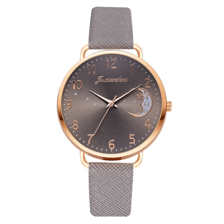 Ladies Moon Pattern Dial PU Strap Quartz Watch, White, Yellow, Red, Purple, Blue, Black, Pink, Grey, Brown, Sky Blue, Pink+Bracelet, Red+Bracelet, Blue+Bracelet, Gray+Bracelet, Brown+Bracelet, Black+Bracelet, White+Bracelet, Yellow+Bracelet������������...